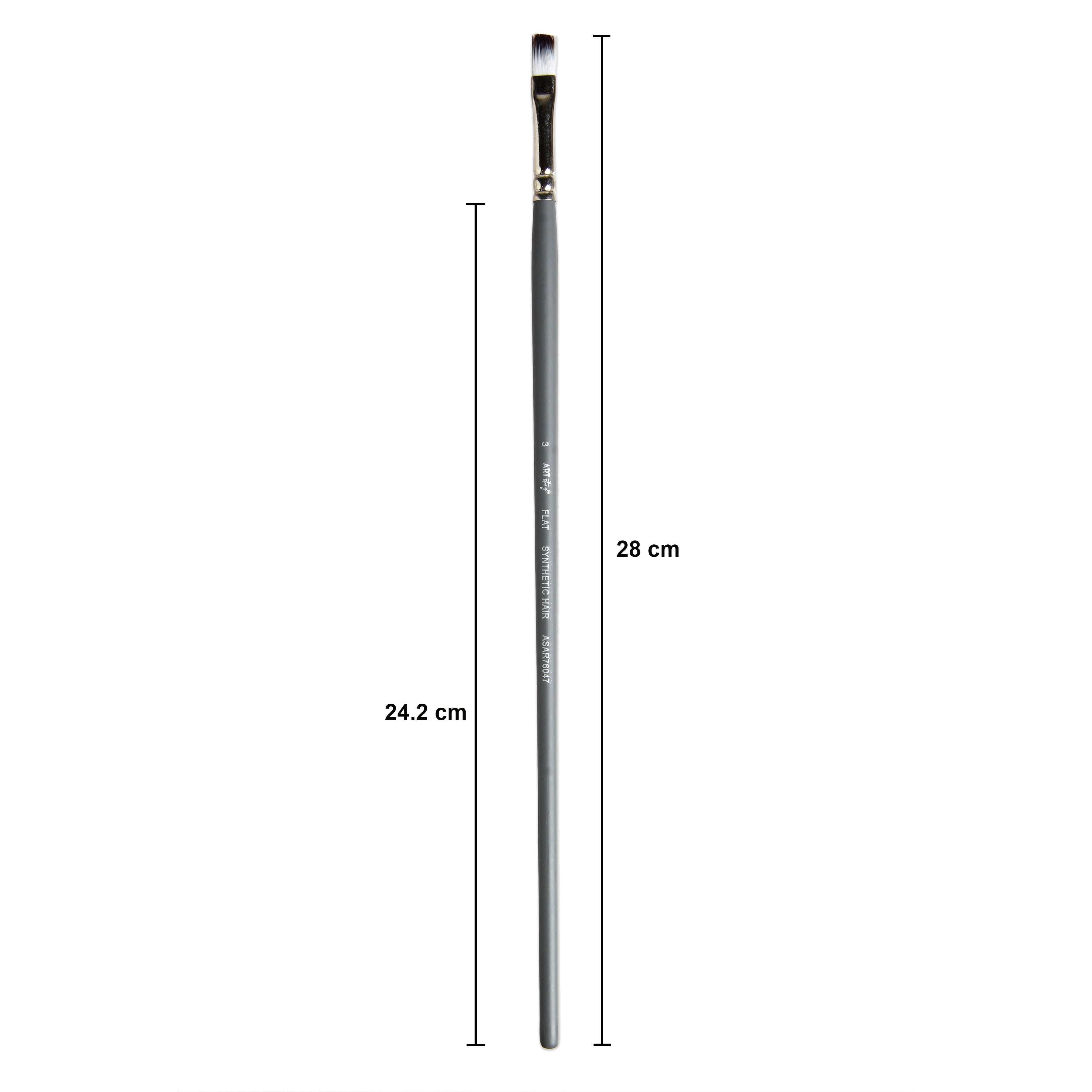 Long Handle Brush Flat Synthetic Hair Size 3 Handle Length 250mm
