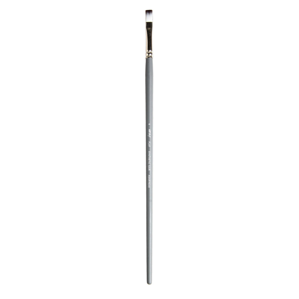 Long Handle Brush Flat Synthetic Hair Size 4 Handle Length 250mm