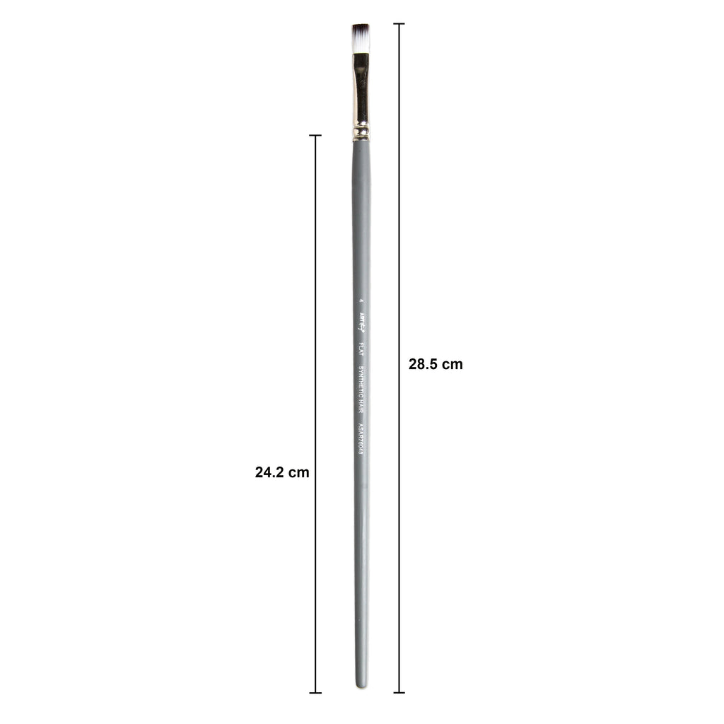 Long Handle Brush Flat Synthetic Hair Size 4 Handle Length 250mm