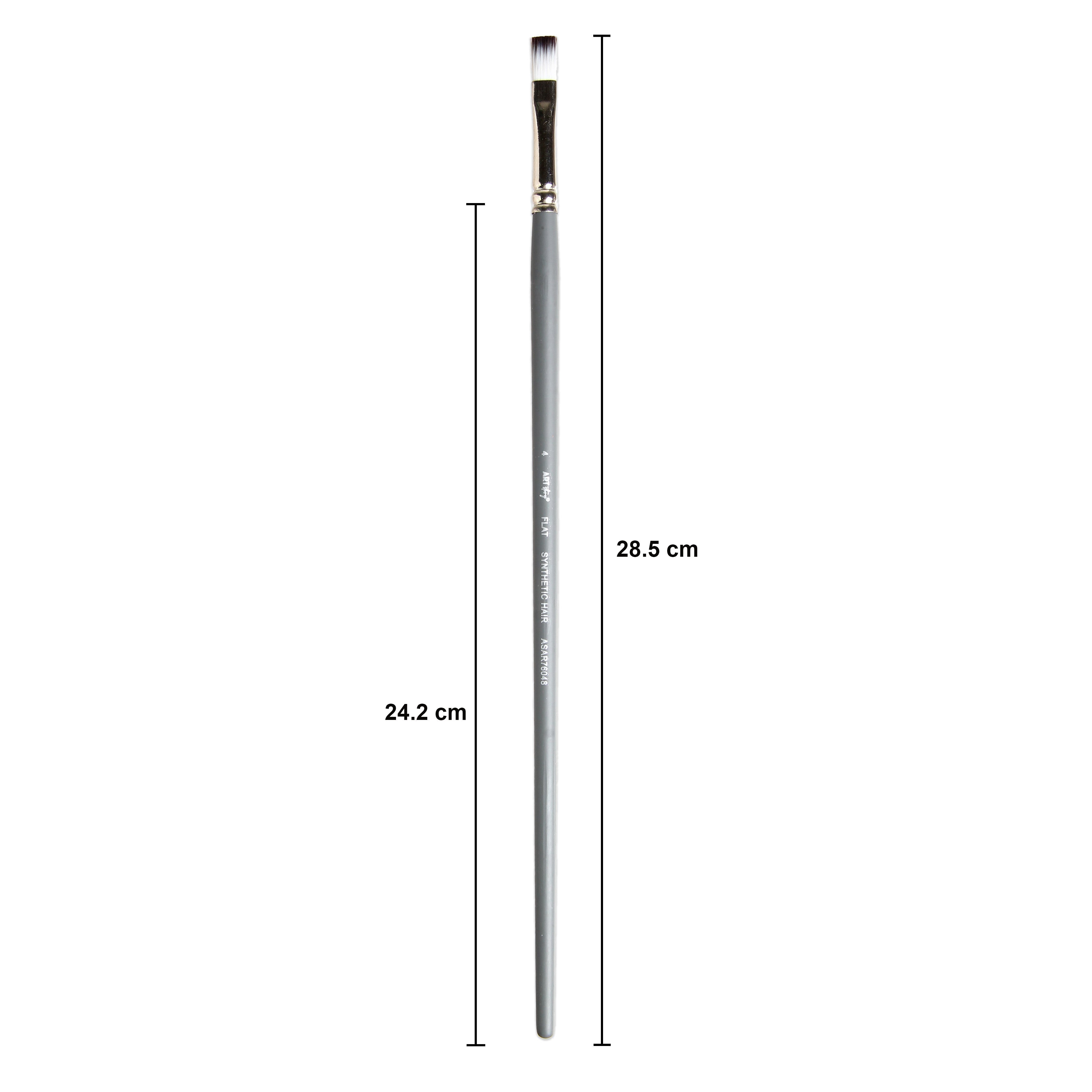Long Handle Brush Flat Synthetic Hair Size 4 Handle Length 250mm