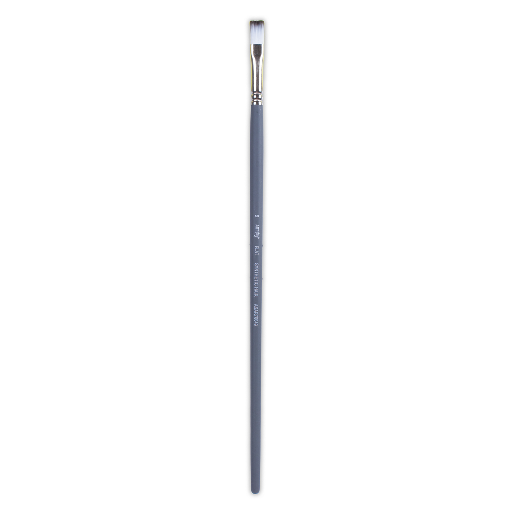 Long Handle Brush Flat Synthetic Hair Size 5 Handle Length 250mm 1pc