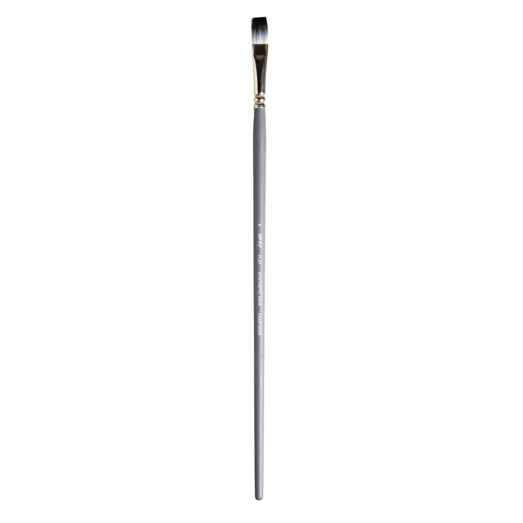 Long Handle Brush Flat Synthetic Hair Size 6 Handle Length 250mm