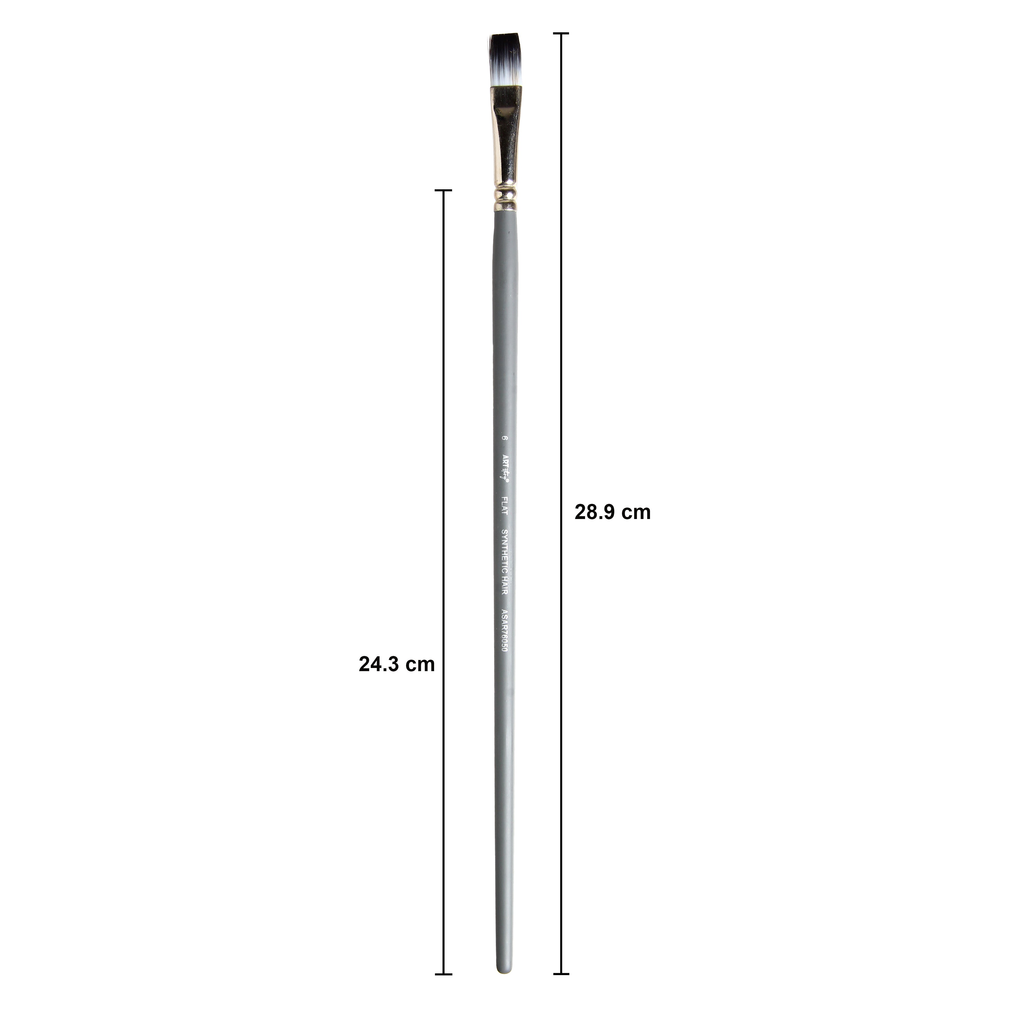 Long Handle Brush Flat Synthetic Hair Size 6 Handle Length 250mm