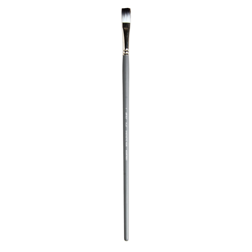 Long Handle Brush Flat Synthetic Hair Size 7 Handle Length 250mm