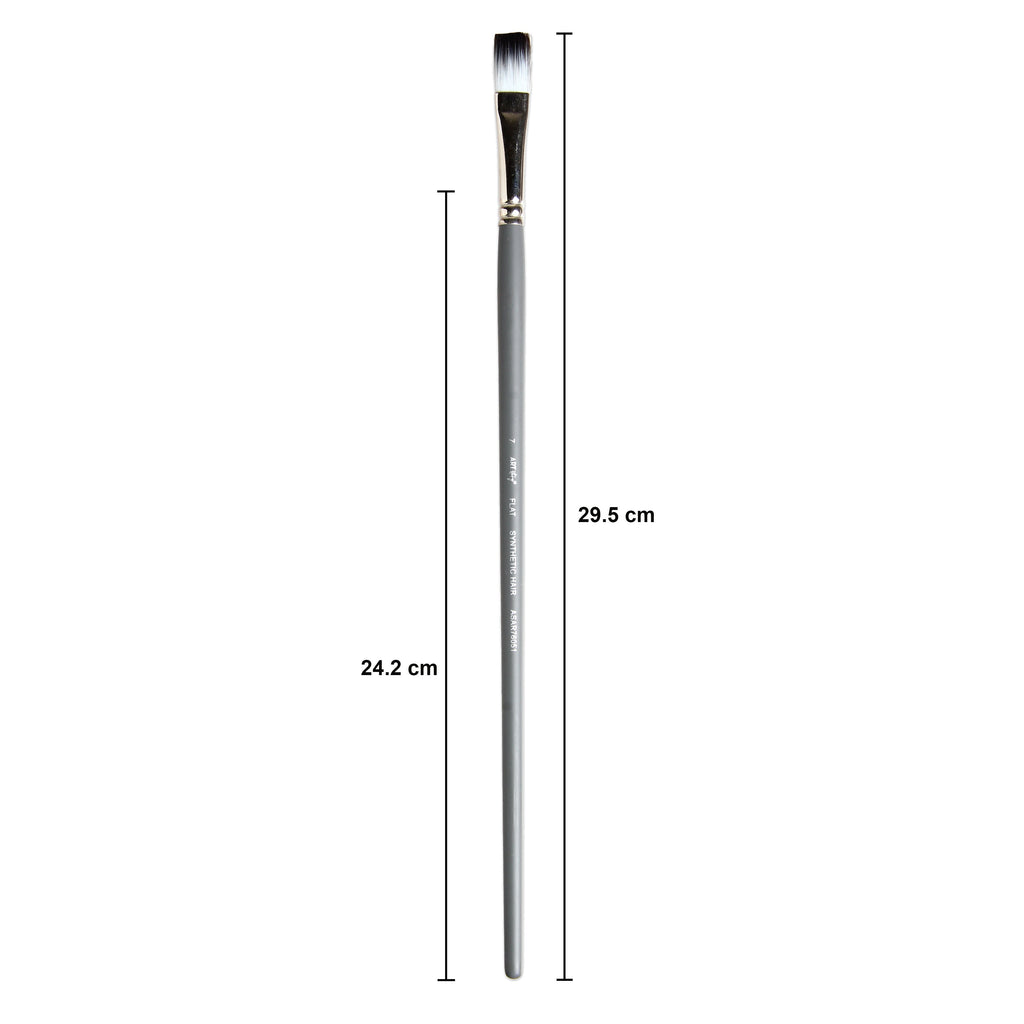 Long Handle Brush Flat Synthetic Hair Size 7 Handle Length 250mm