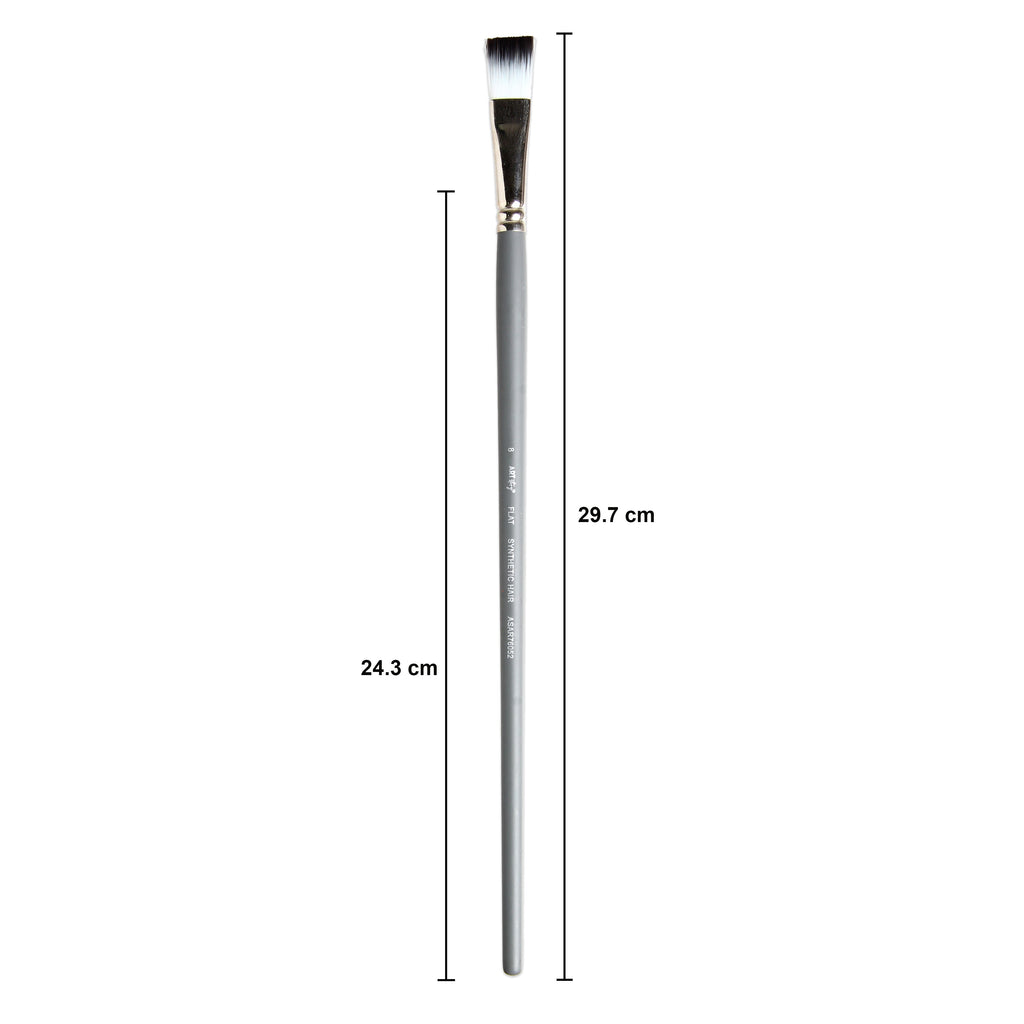 Long Handle Brush Flat Synthetic Hair Size 7 Handle Length 250mm