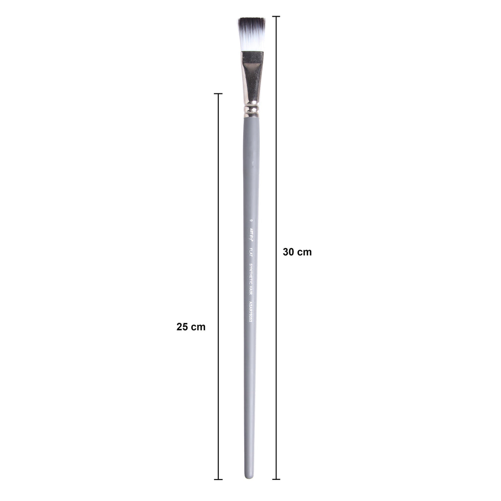 Long Handle Brush Flat Synthetic Hair Size 9 Handle Length 250mm