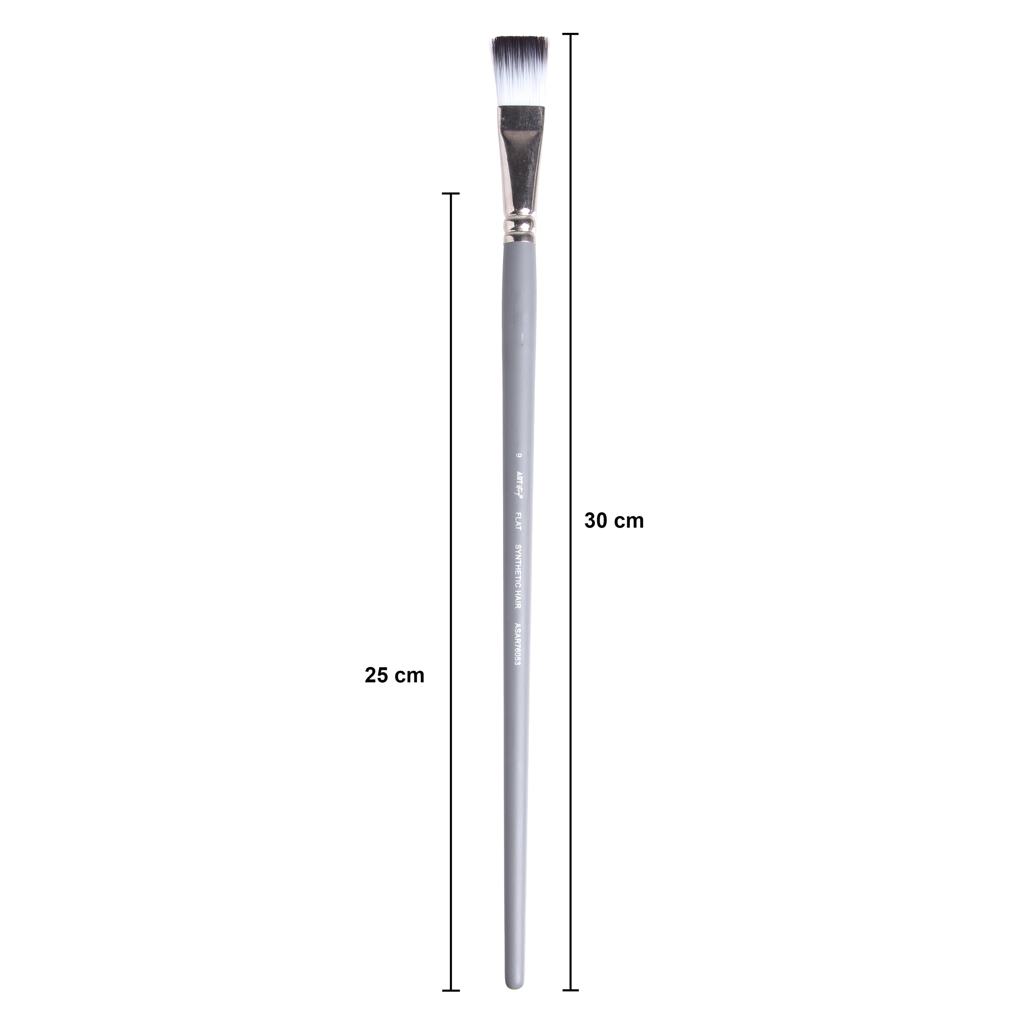 Long Handle Brush Flat Synthetic Hair Size 9 Handle Length 250mm