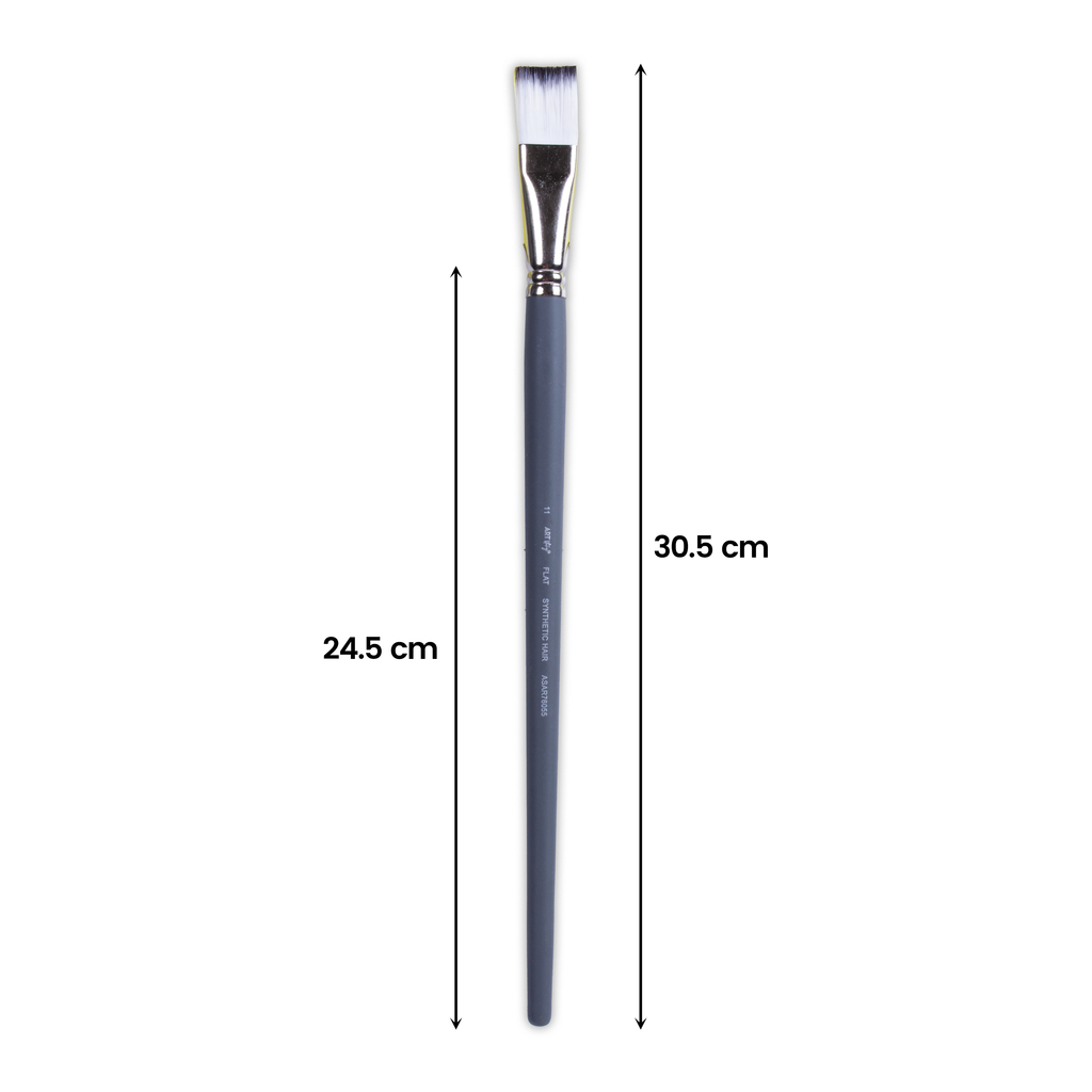 Long Handle Brush Flat Synthetic Hair Size 11 Handle Length 250mm 1pc