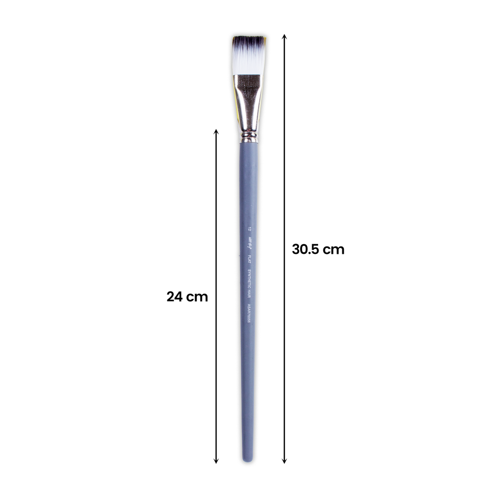 Long Handle Brush Flat Synthetic Hair Size 12 Handle Length 250mm 1pc