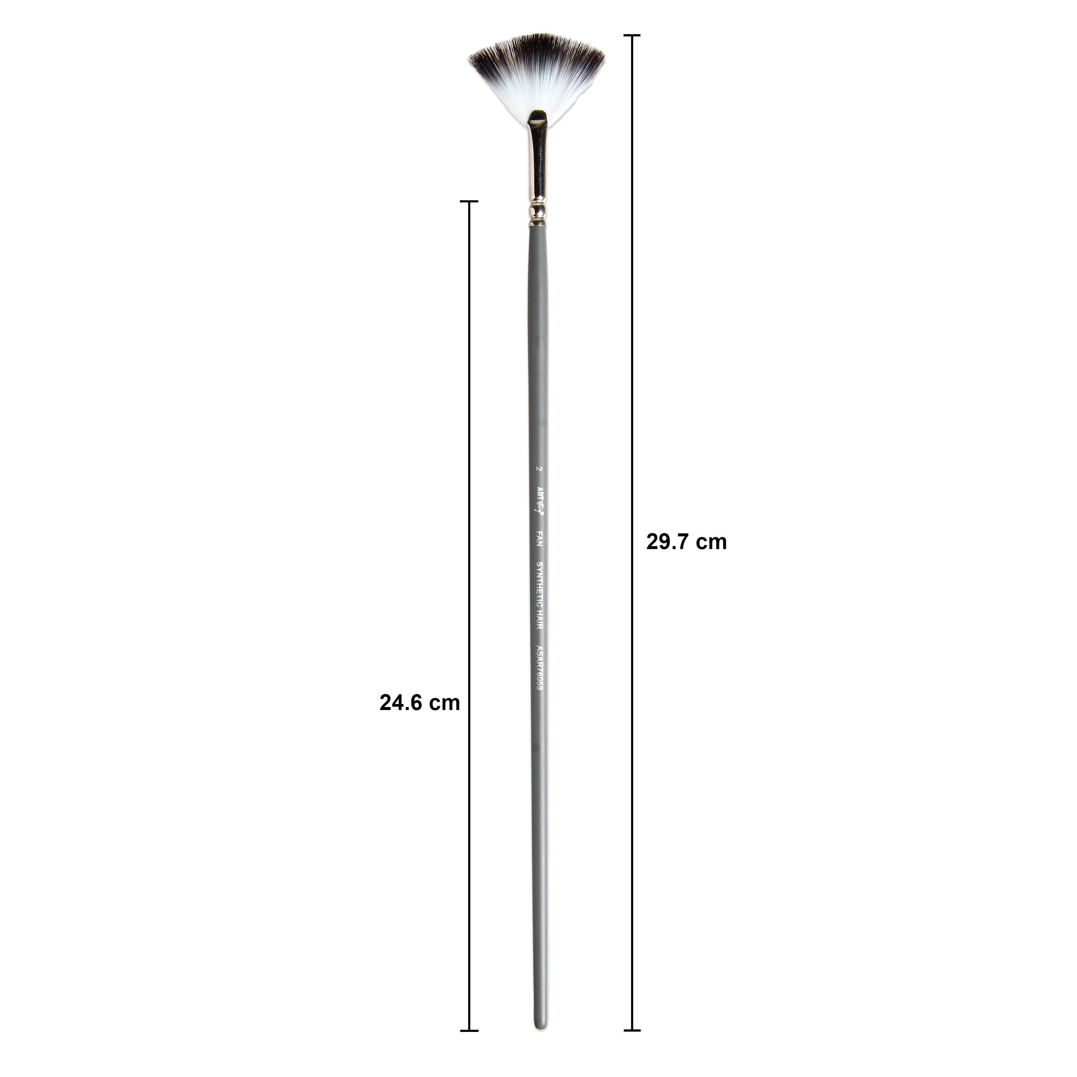 Long Handle Fan Brush Synthetic Hair Size 2 Handle Length 250mm