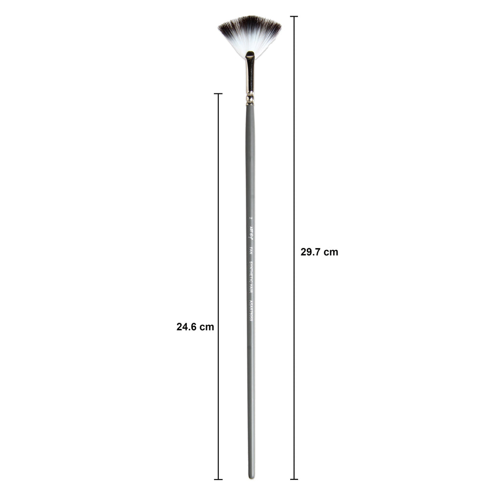 Long Handle Fan Brush Synthetic Hair Size 2 Handle Length 250mm