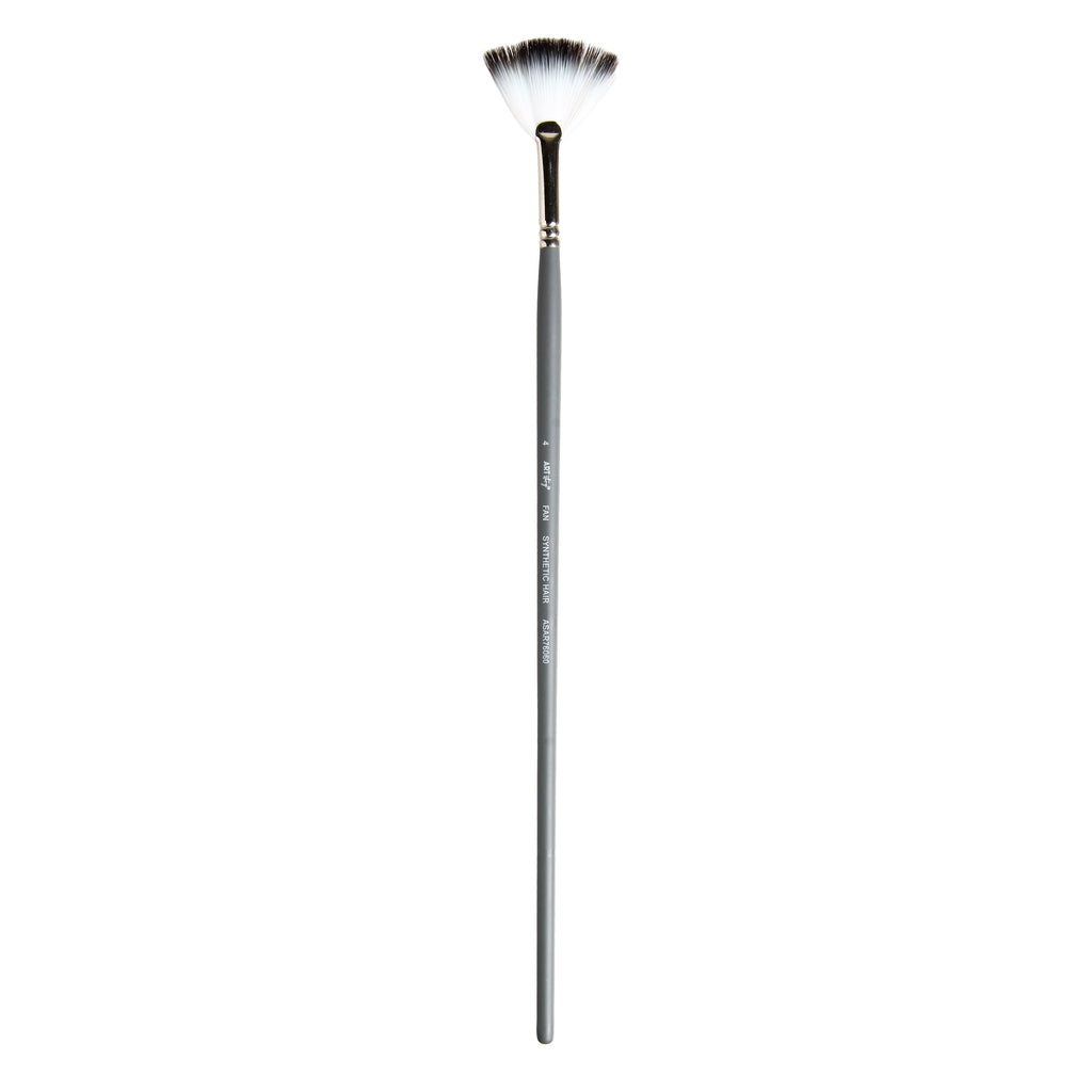 Long Handle Fan Brush Synthetic Hair Size 4 Handle Length 250mm