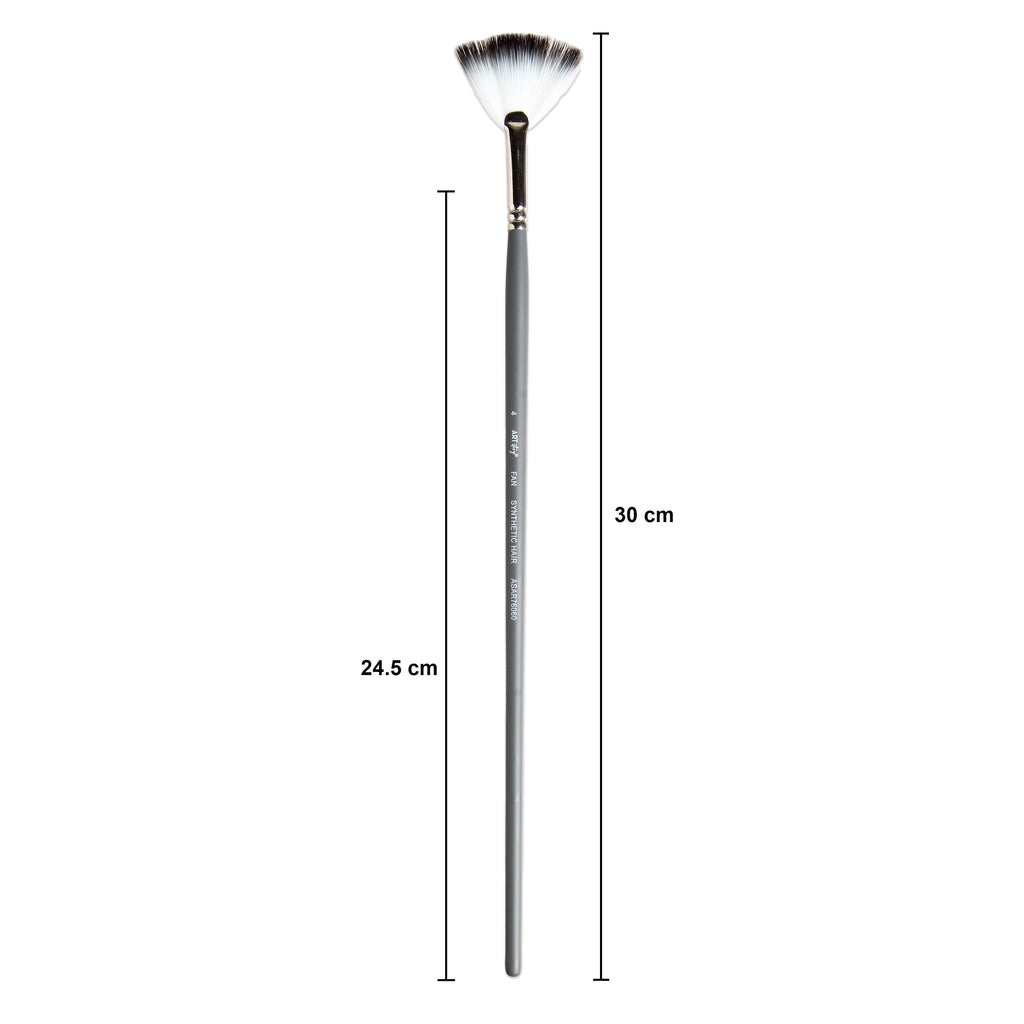 Long Handle Fan Brush Synthetic Hair Size 4 Handle Length 250mm