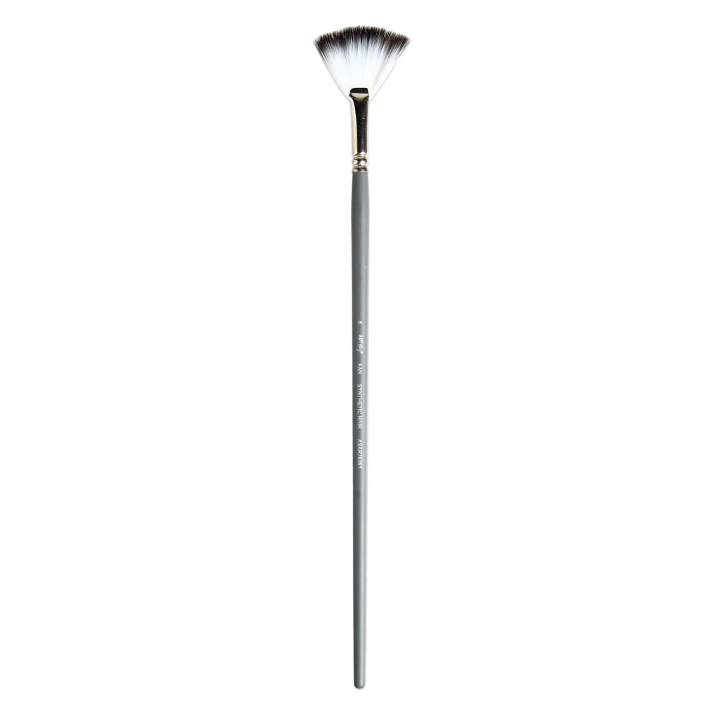 Long Handle Fan Brush Synthetic Hair Size 6 Handle Length 250mm