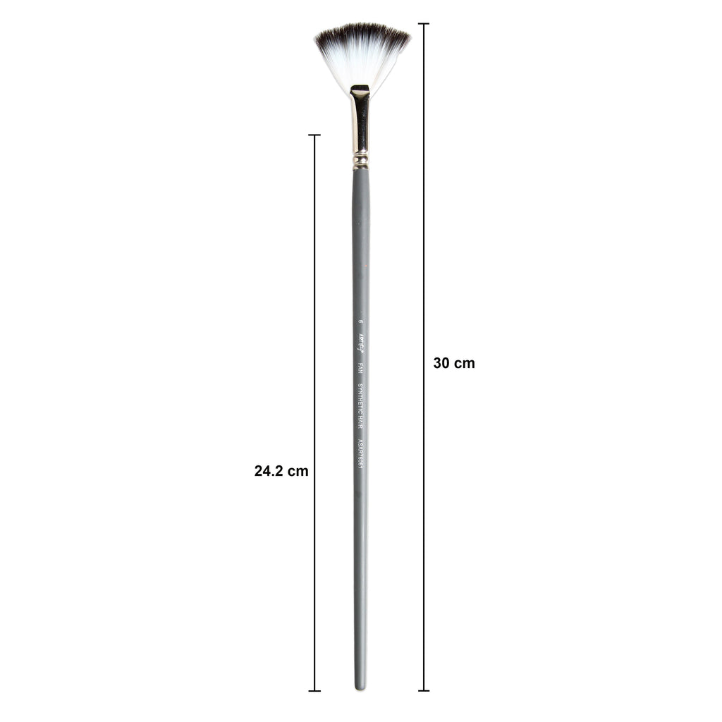 Long Handle Fan Brush Synthetic Hair Size 6 Handle Length 250mm