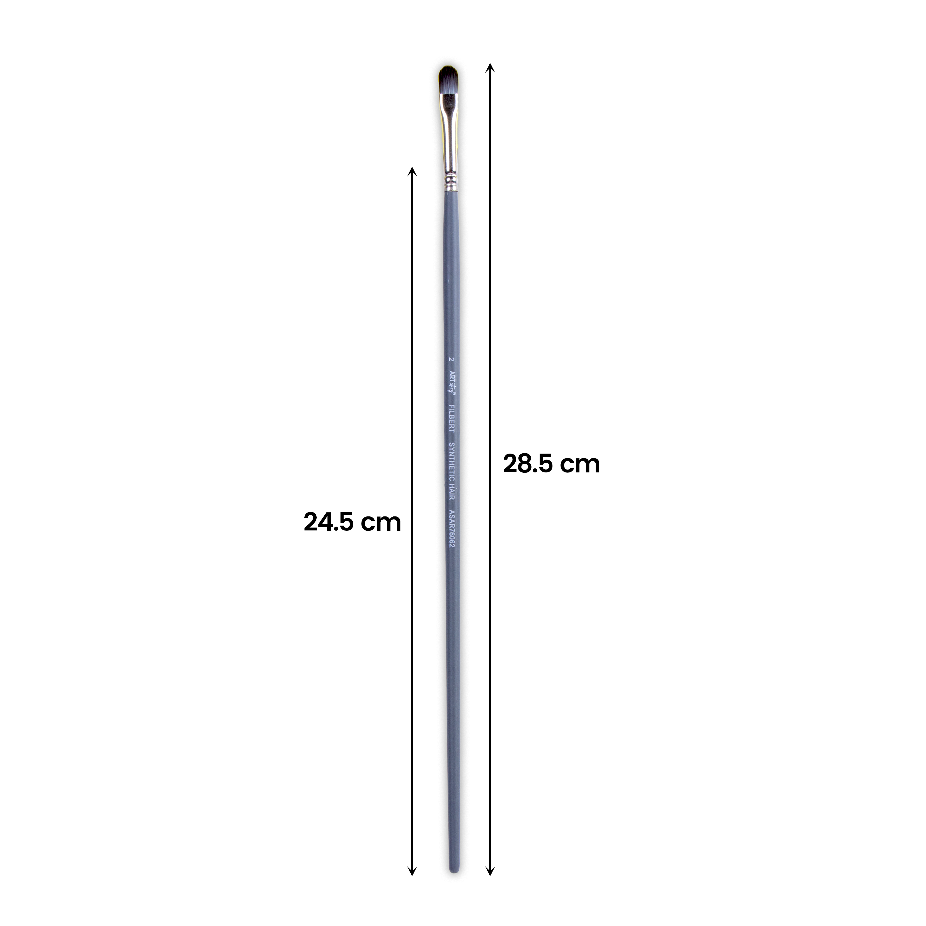 Long Handle Filbert Brush Synthetic Hair Size 2 Handle Length 250mm 1pc