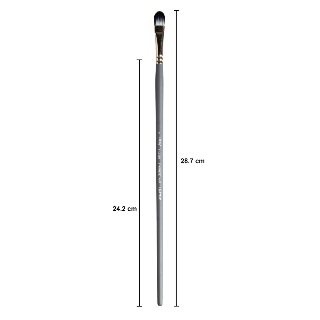 Long Handle Filbert Brush Synthetic Hair Size 6 Handle Length 250mm
