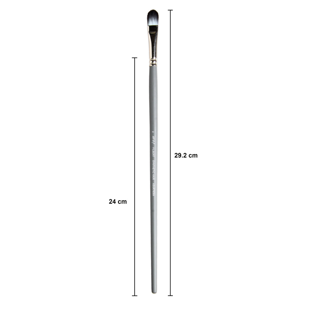 Long Handle Filbert Brush Synthetic Hair Size 8 Handle Length 250mm