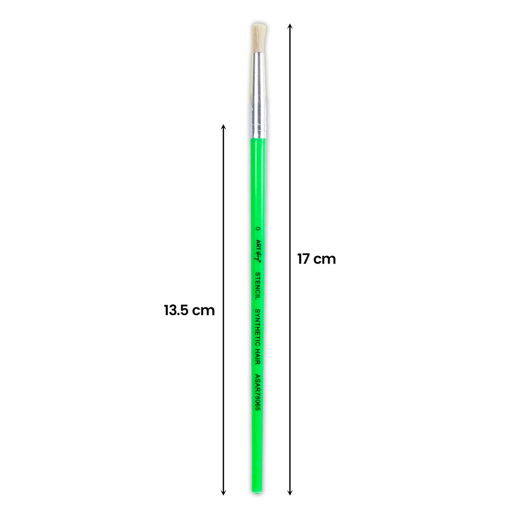 Kids Hobby Brush Round Synthetic Hair Size 0 Handle Length 15mm 1pc