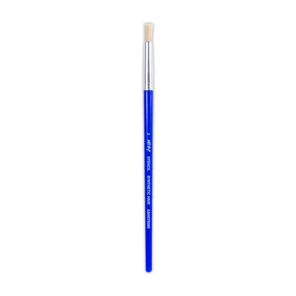 Kids Hobby Brush Round Synthetic Hair Size 2 Handle Length 15mm 1pc