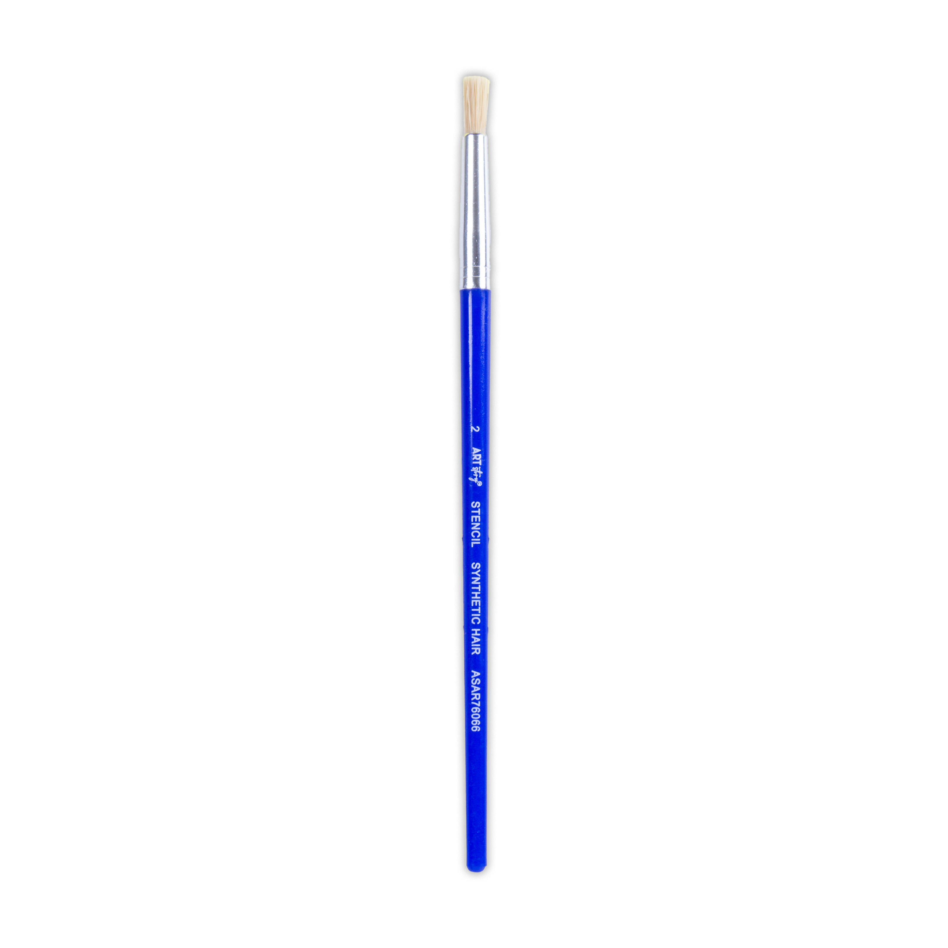 Kids Hobby Brush Round Synthetic Hair Size 2 Handle Length 15mm 1pc