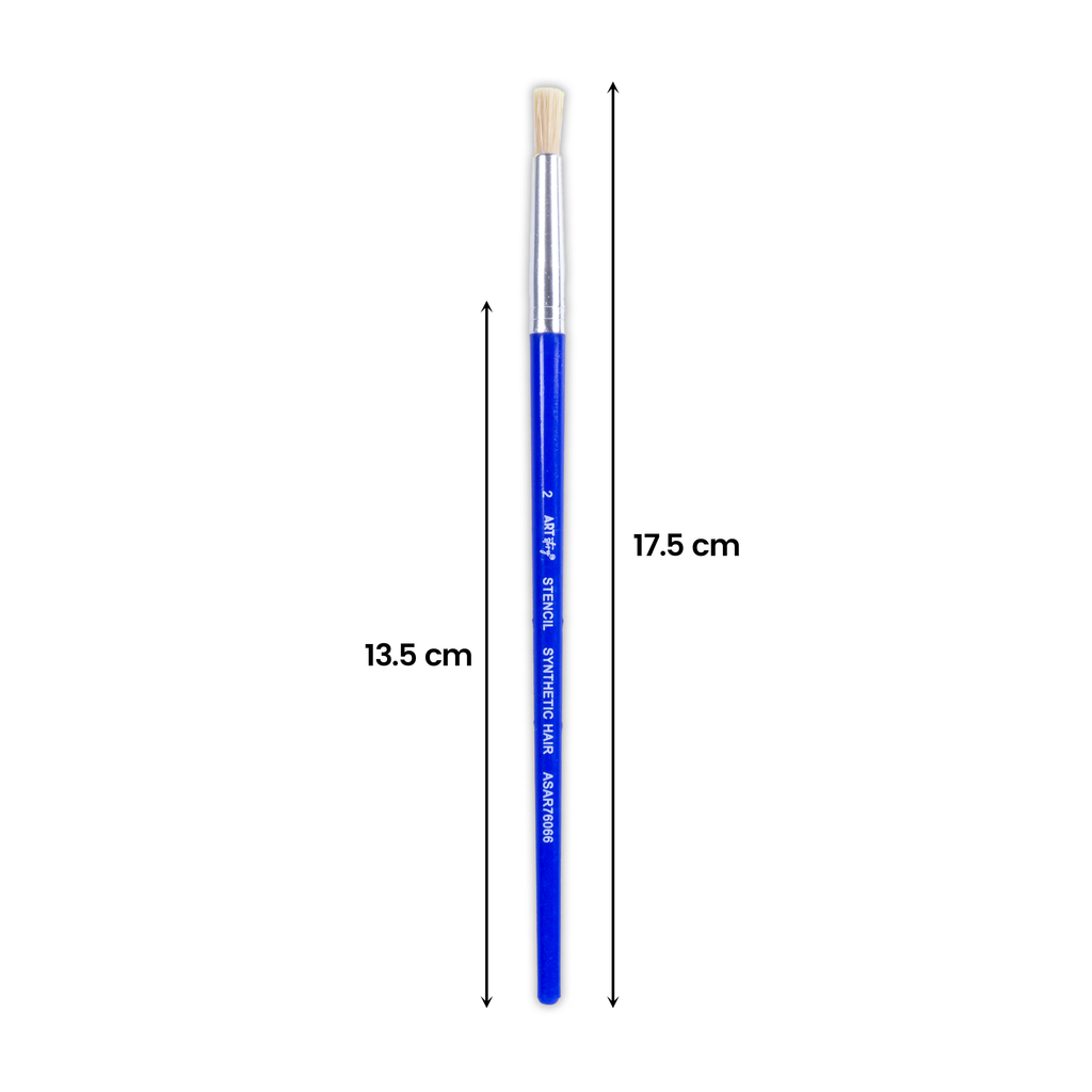 Kids Hobby Brush Round Synthetic Hair Size 2 Handle Length 15mm 1pc