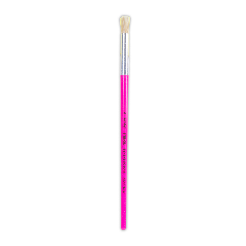 Kids Hobby Brush Round Synthetic Hair Size 4 Handle Length 15mm 1pc