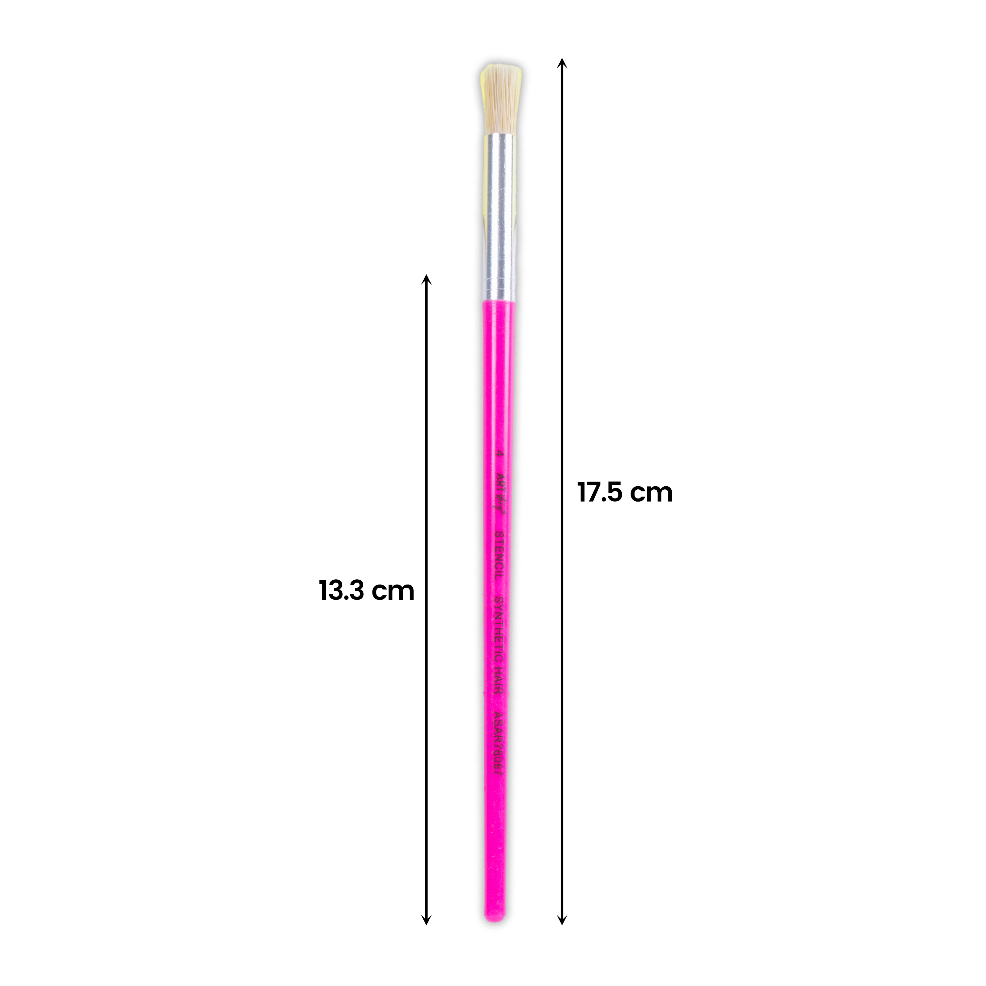 Kids Hobby Brush Round Synthetic Hair Size 4 Handle Length 15mm 1pc
