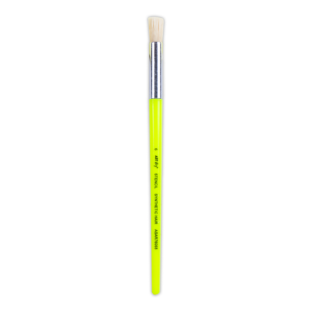 Kids Hobby Brush Round Synthetic Hair Size 6 Handle Length 15mm 1pc