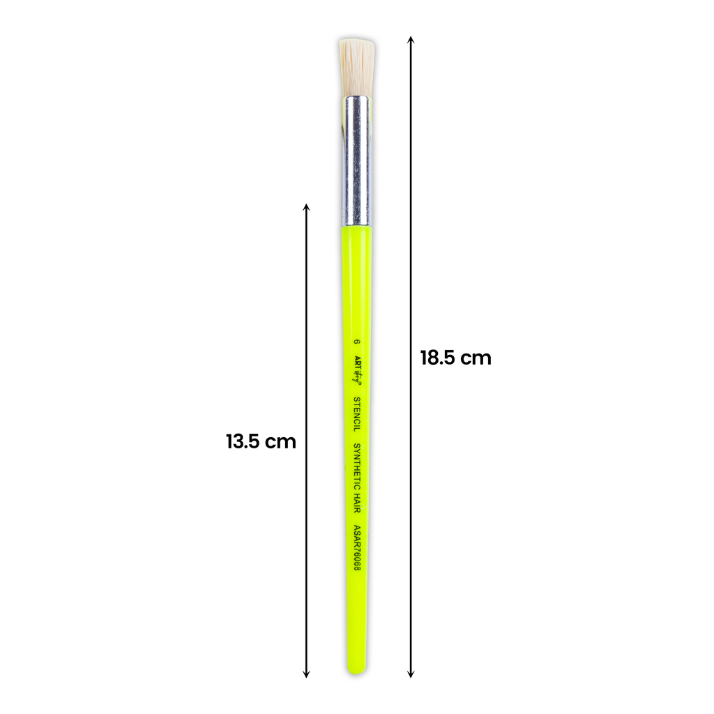 Kids Hobby Brush Round Synthetic Hair Size 6 Handle Length 15mm 1pc