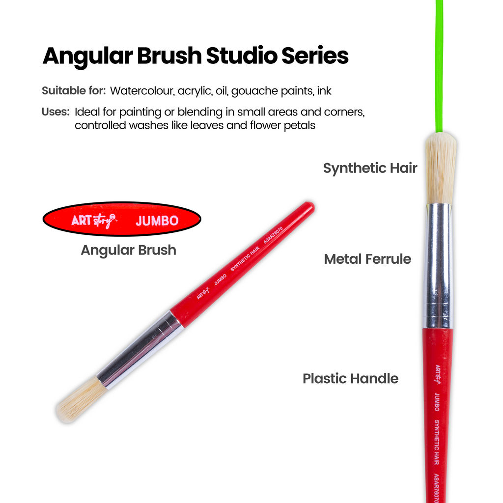 Jumbo Hobby Brush Synthetic Hair Red Handle Length 130mm 1pc