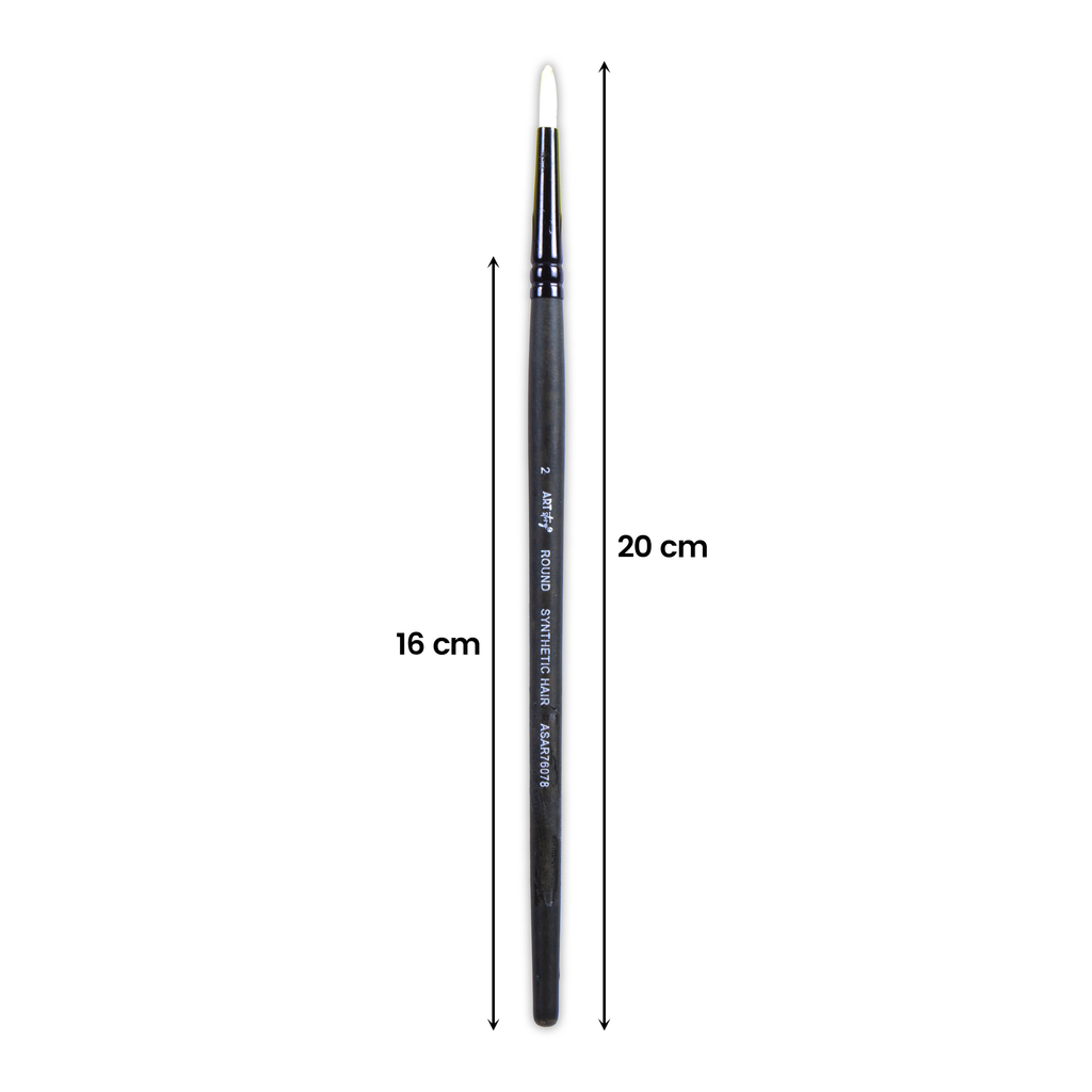 Pro Oil Brush Round Synthetic Hair Size 2 Handle Length 165mm 1pc