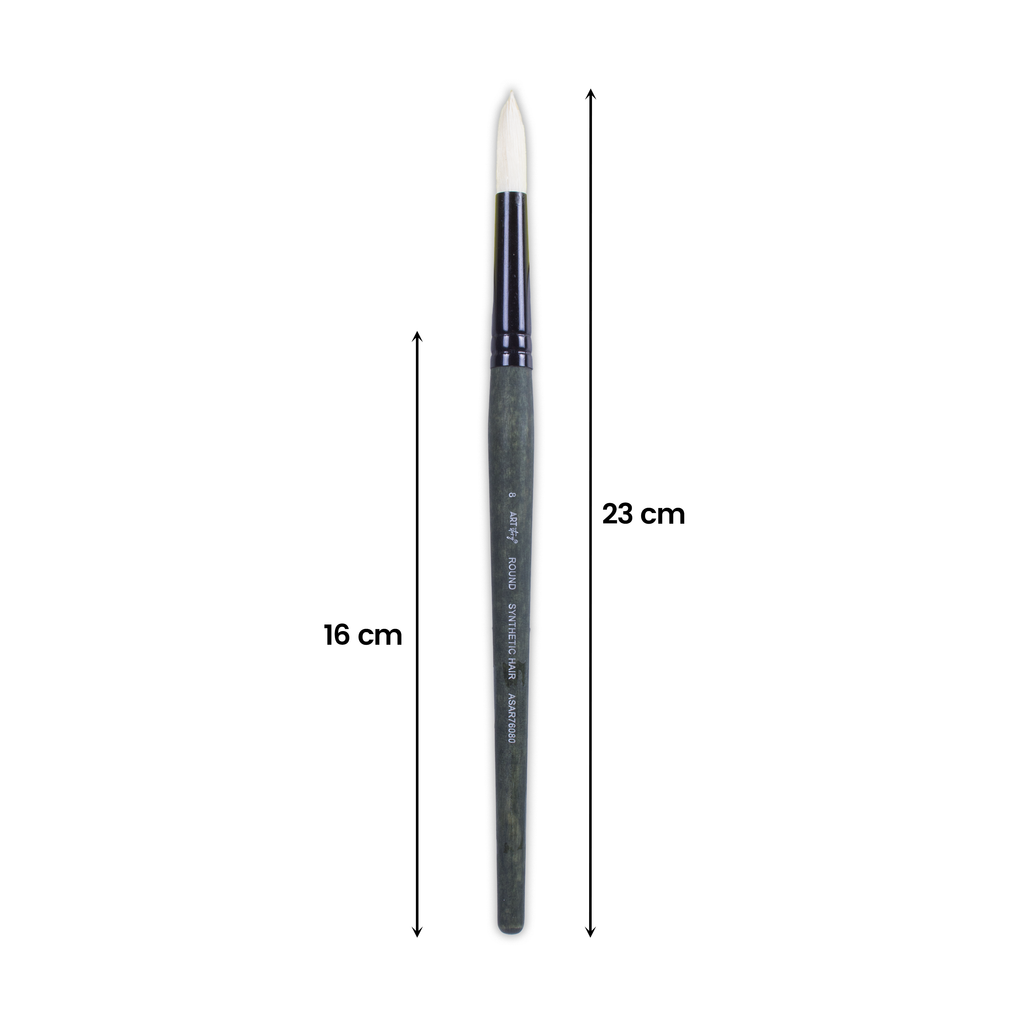 Pro Oil Brush Round Synthetic Hair Size 8 Handle Length 165mm 1pc