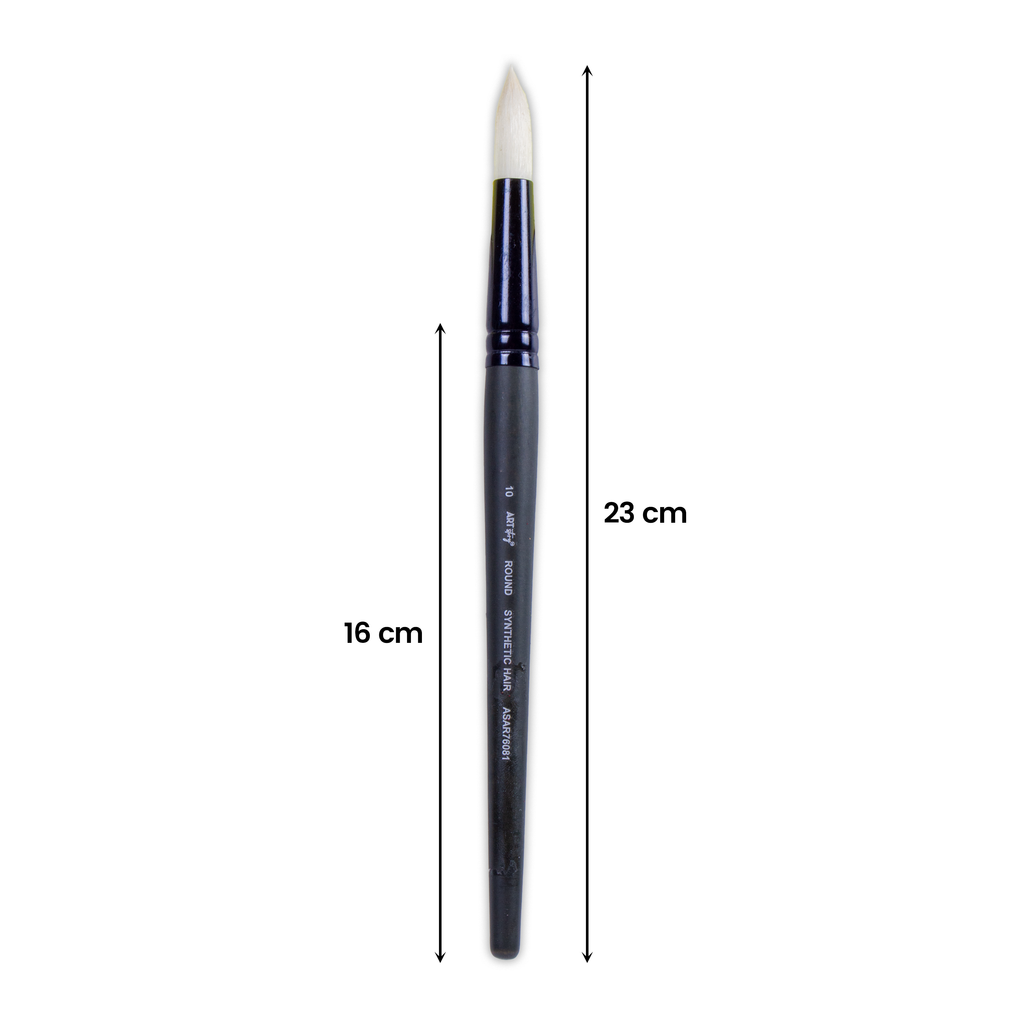 Pro Oil Brush Round Synthetic Hair Size 10 Handle Length 165mm 1pc