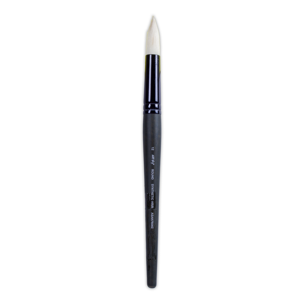 Pro Oil Brush Round Synthetic Hair Size 12 Handle Length 165mm 1pc