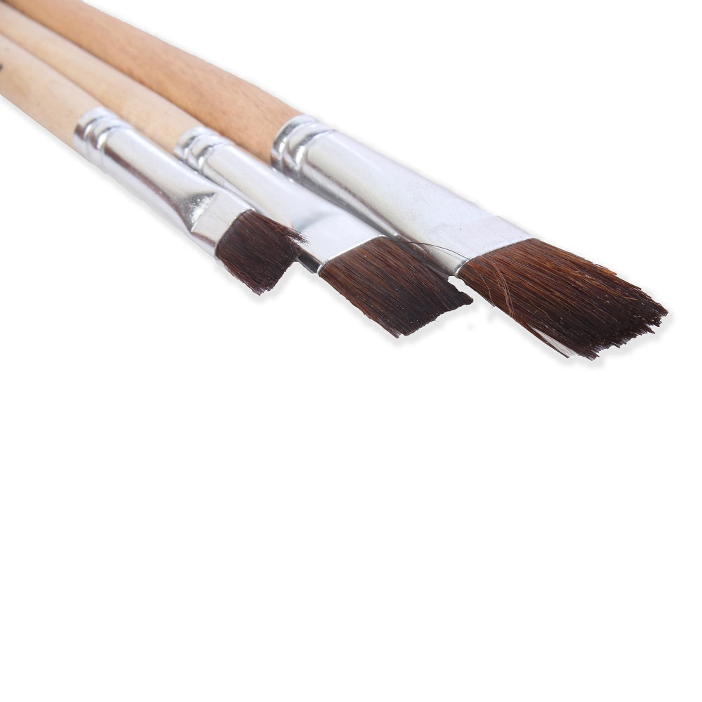 Watercolour Brush Flat Synthetic Hair Size 1 3 5 7 Set of 4pc