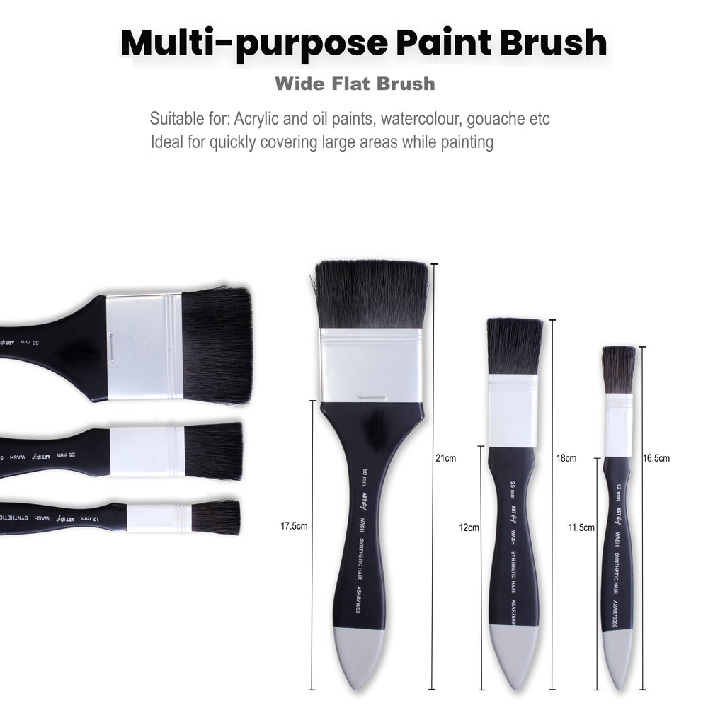 Wash Brush Soft Size 12mm 24mm 50mm Set Of 3pc