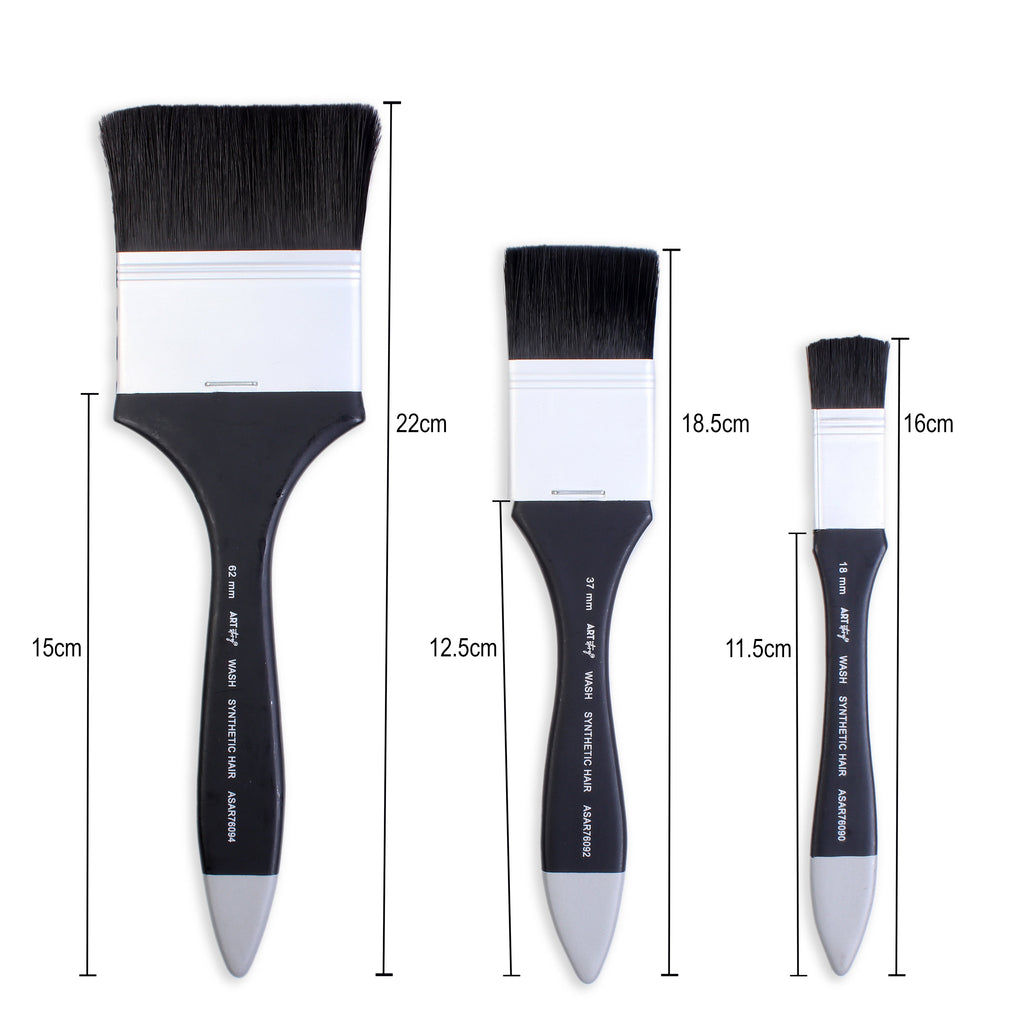 Wash Brush Soft Size 18mm 38mm 62mm Set Of 3pc