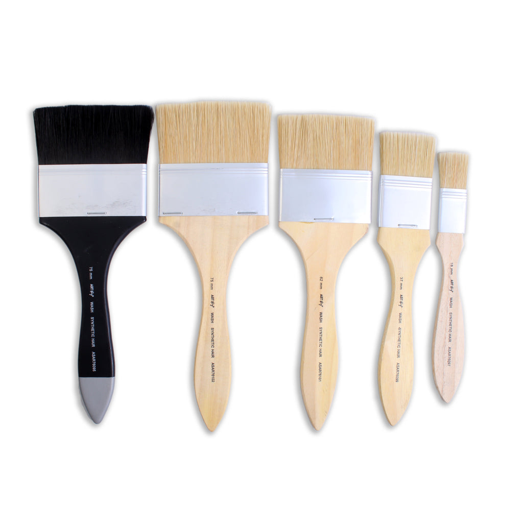 Wash Brush Soft And White Bristle Size 75mm 18mm 38mm 62mm 75mm Set Of 5pc