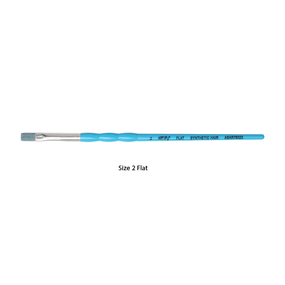 Kids Brush Flat Synthetic Hair Size 2 Handle Length 150mm 1pc