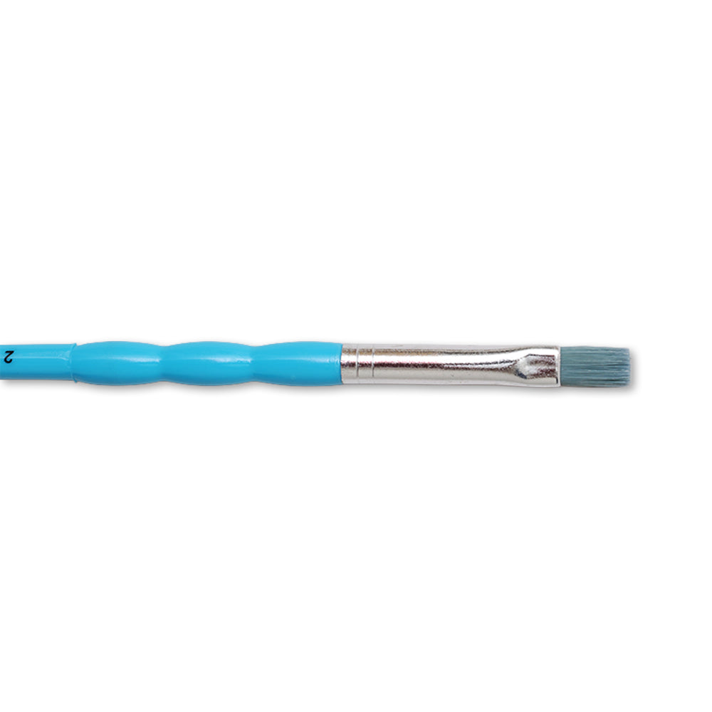 Kids Brush Flat Synthetic Hair Size 2 Handle Length 150mm 1pc