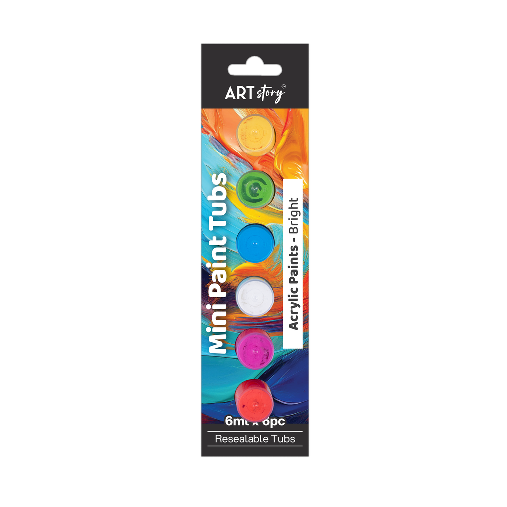 Mini Paint Tubs Acrylic Paint Bright 6ml x 6 shades