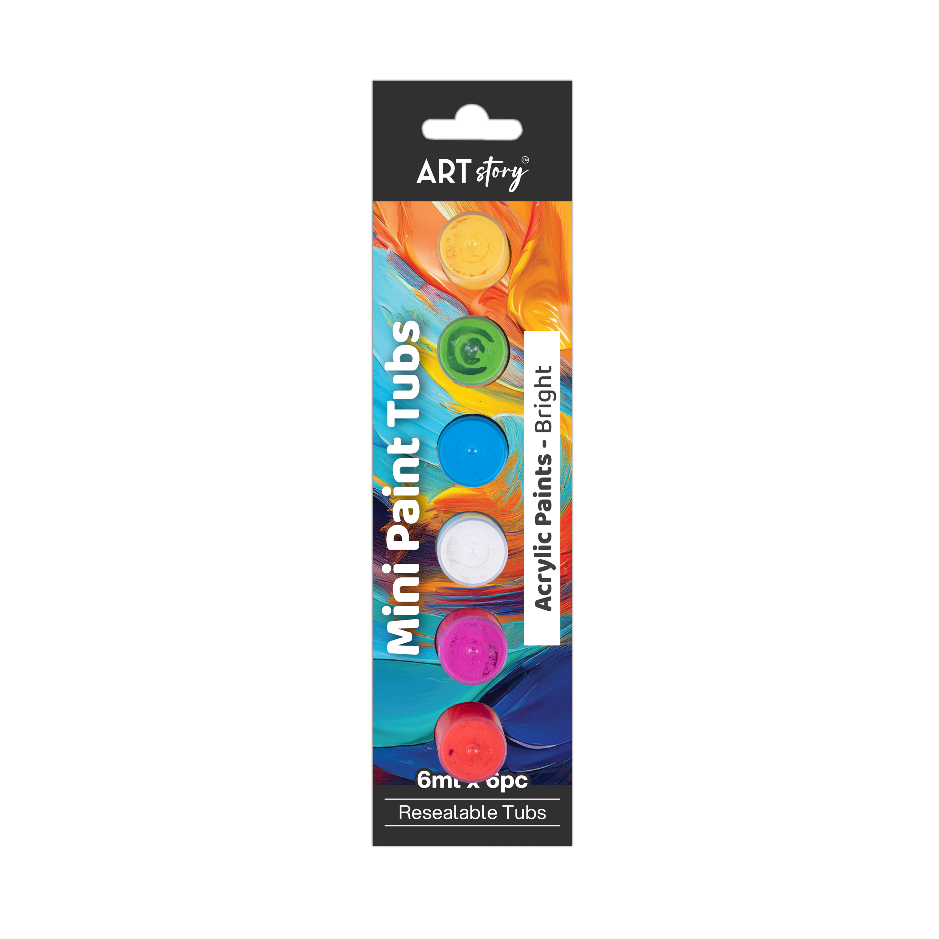 Mini Paint Tubs Acrylic Paint Bright 6ml x 6 shades