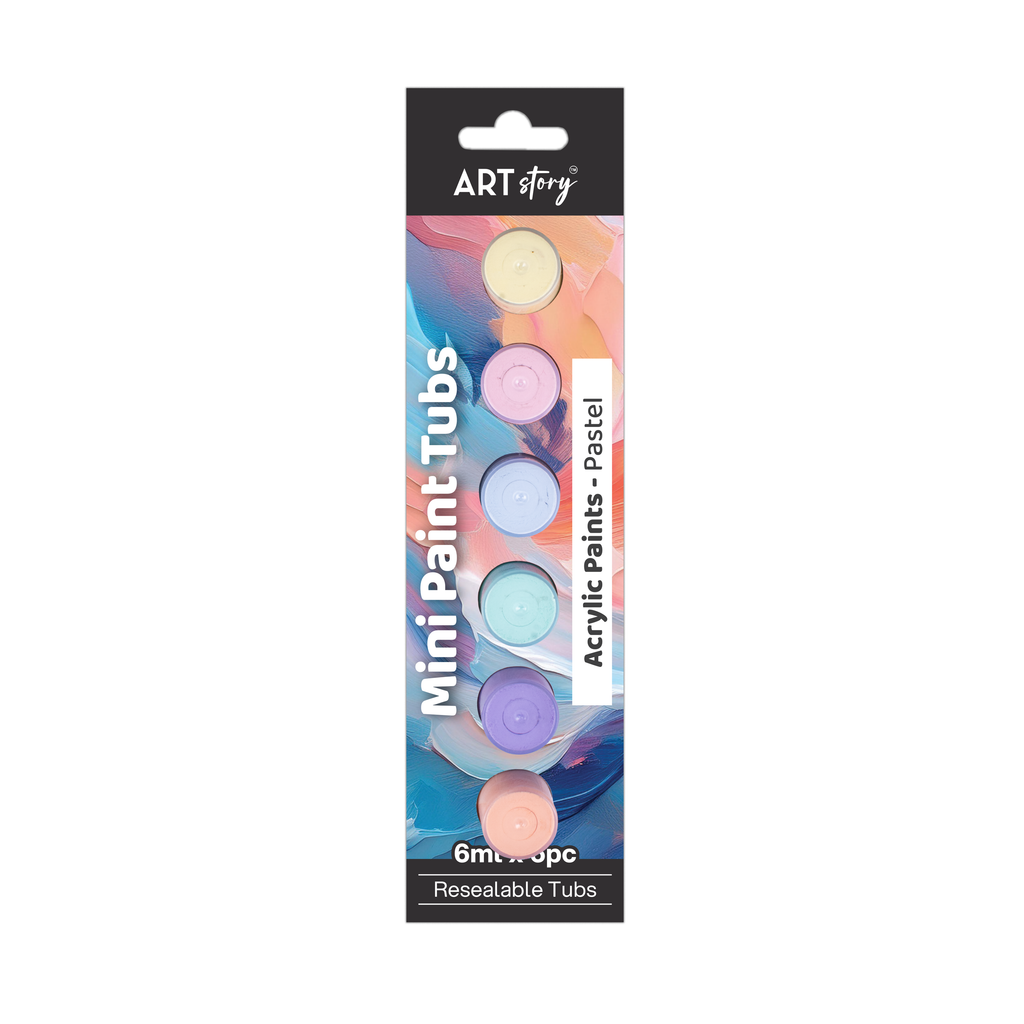 Mini Paint Tubs Acrylic Paint Pastel 6ml x 6 shades