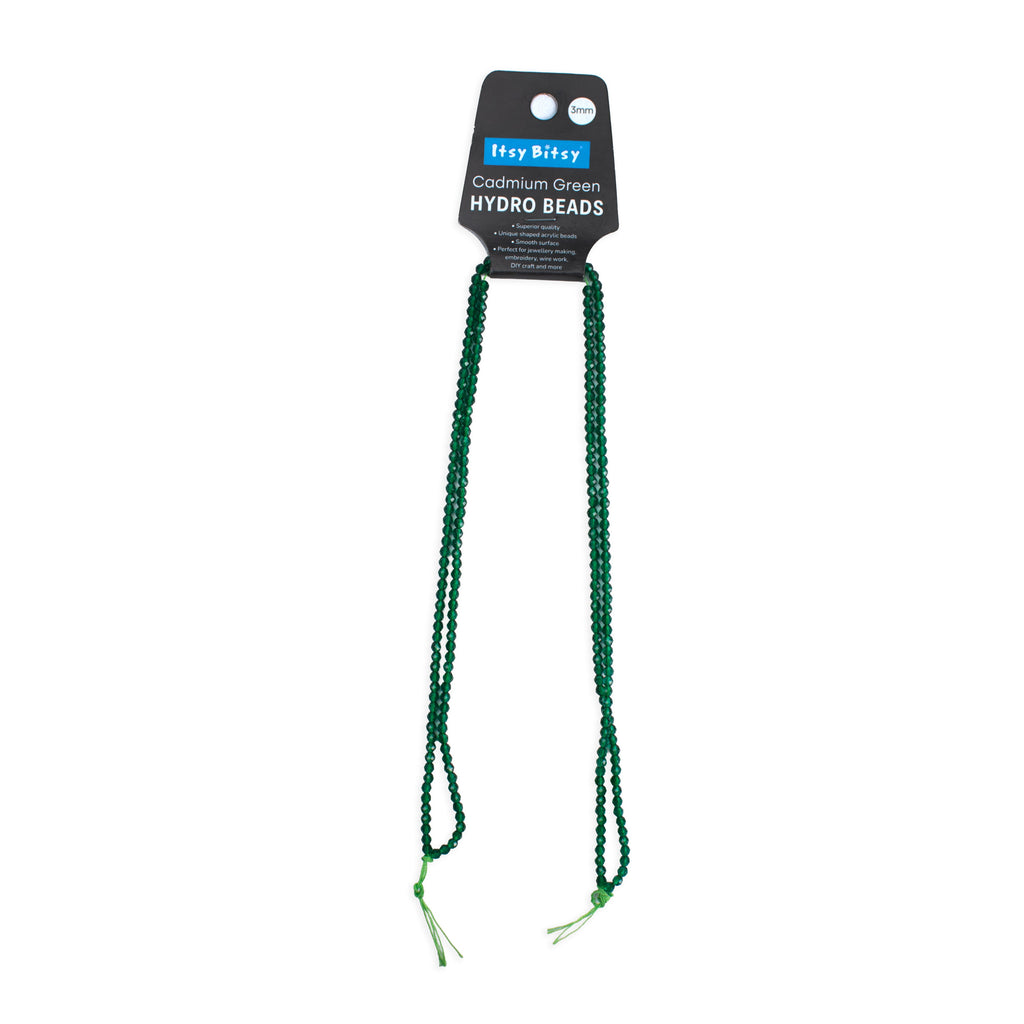 Designer Hydro Beads Cadmium Green 3mm 1String