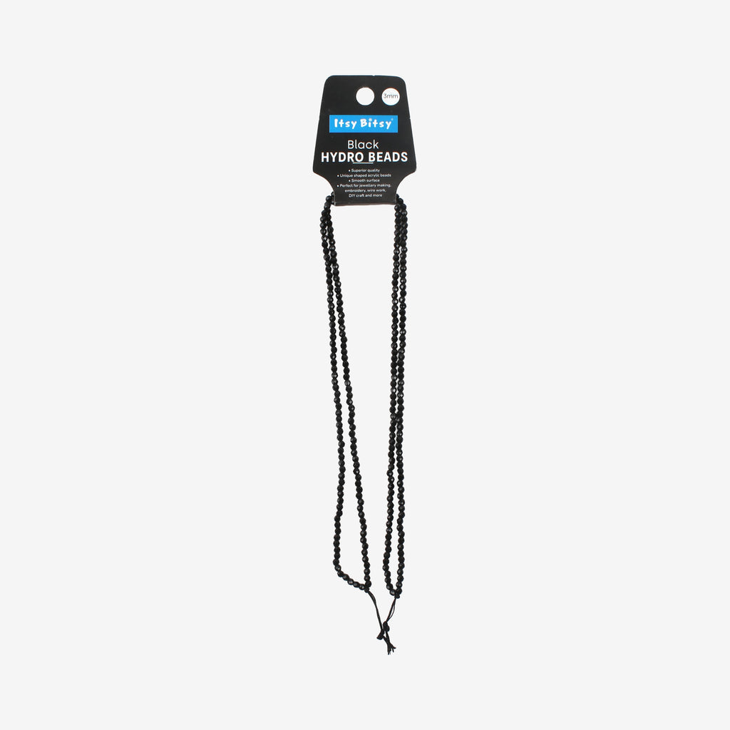 Designer Hydro Beads Black 3mm 1String
