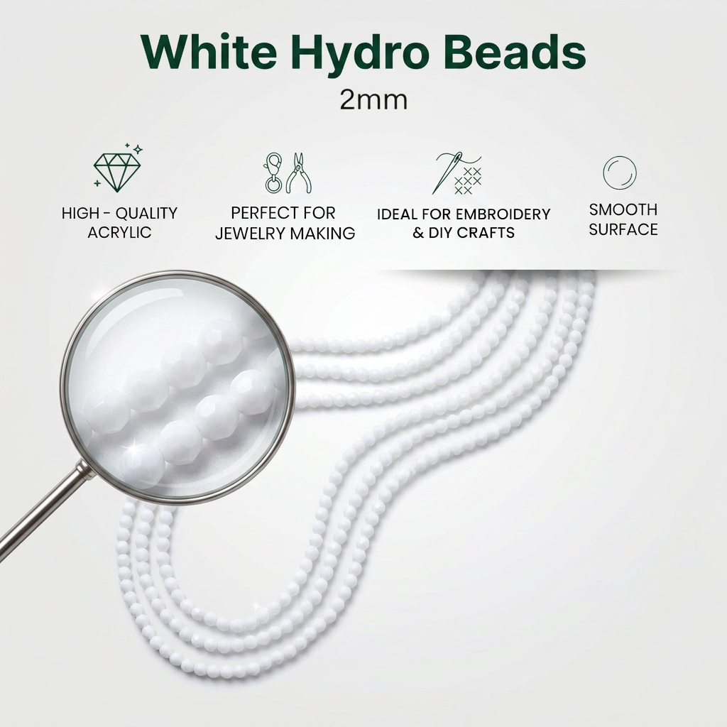 Designer Hydro Beads White 2mm 1String