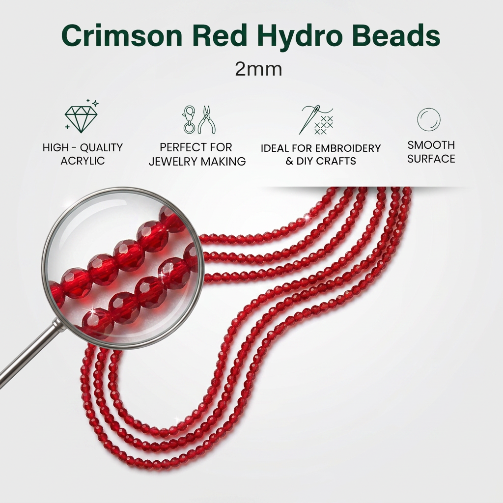 Designer Hydro Beads Crimson Red 2mm 1String