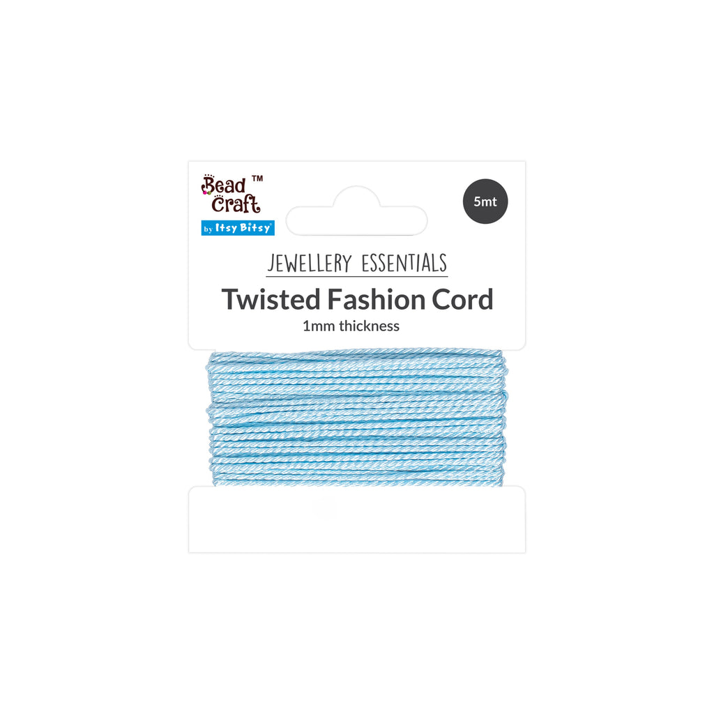 Nylon Twisted Cord 0.5mm Aqua Blue 5mtr